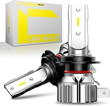 CYBERBEAM H7 LED Headlight Bulbs 60W 15000LM 6500K White IP68 Plug & Play Pack 2