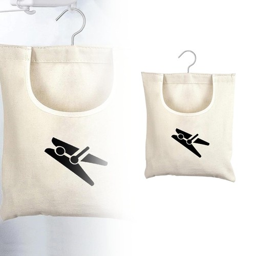 Canvas hanging peg bag - canvas,