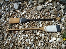 2 X Boat Paddles Oars Wooden Nautical Beach Seaside Sea Wall Display Art Tiki AI