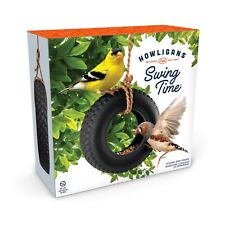 6" Heavy Duty Tire Swing Bird Feeder on Jute Rope. Genuine Fred Swing Time