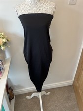 Kevan Jon Size 5 (16)  Dress Black Gathered Fishtail Strapless