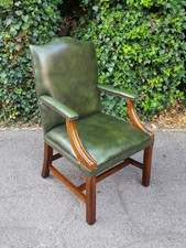 ANTIQUE STYLE MAHOGANY & GREEN
