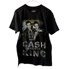 Elvis Presley Johnny Cash Graphic T Shirt Size XL Black Cotton Graceland