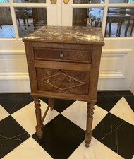 Antique French Louis XV Marble Topped Bedside Table Cabinet Cupboard