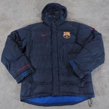 Nike Jacket Mens Medium Blue FC Barcelona Total 90 Down Football Puffer Coat
