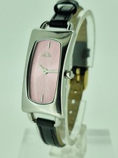 Ellesse Vivo Ladies Watch Pink Dial Quartz Rectangle Stainless Steel Leather Str