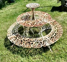 Round 3 Tier Weathered Cast Iron Plant Stand.