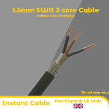 SWA Steel Wire Armoured Cable - 1.5mm– 3 Core – Outdoor Mains Power