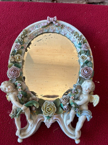 Oval framed wall mirror - framed,