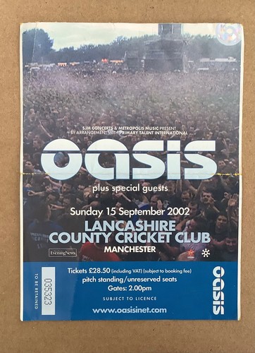 Oasis ticket lancashire - oasis,