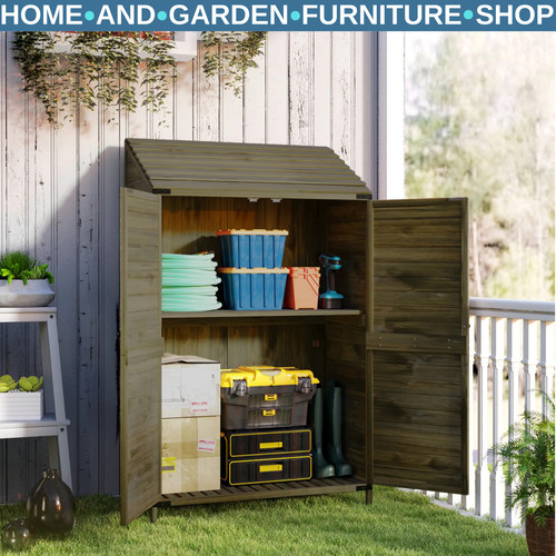 Lean wooden garden shed - lean, to