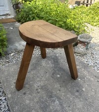 French Rustic Chunky Wooden Stool