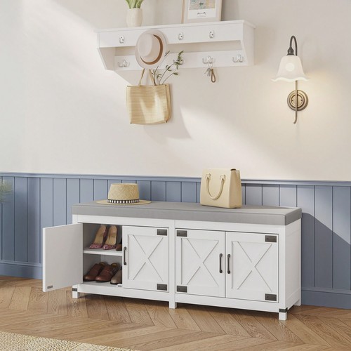 Shoe storage bench - padded, seat