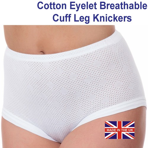 Eyelet ladies cotton knickers - ladies,