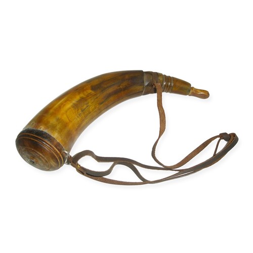 Brown powder horn with - 10",