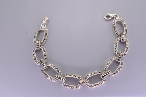 Sterling silver marcasite - silver,