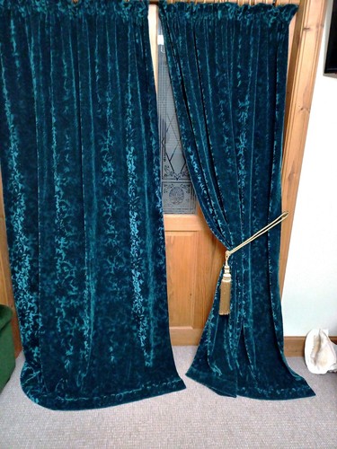 Vintage velvet curtains - velvet, dark