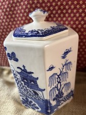 Masons Patent Ironstone China Hexagonal Lidded Candy Jar with Feet M804