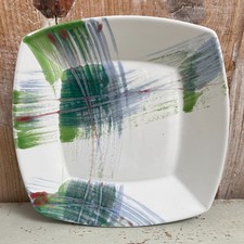 Dartington Studio Pottery Square Breeze Signed Janna Wareham 25cm Plate Dish NEW