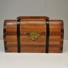 Vintage Wooden Box/trunk Lidded Handmade 
