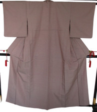 Japanese Vintage Kimono Silk purple expensive hitoe No lining Height 62.2in