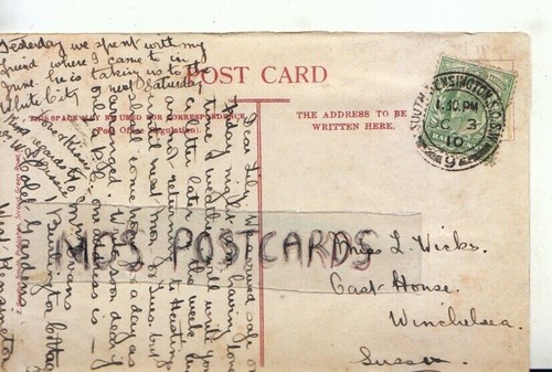 Genealogy postcard wicks - postcard,