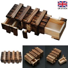 Vintage Wooden Puzzle Box with