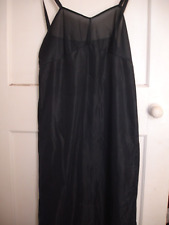 Vintage Sexy Sissy Black Nylon/Lace Full Slip Size 16 Long
