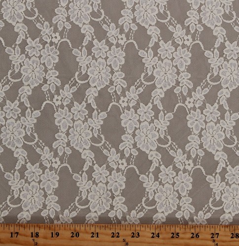 Lace ivory floral wide - floral,