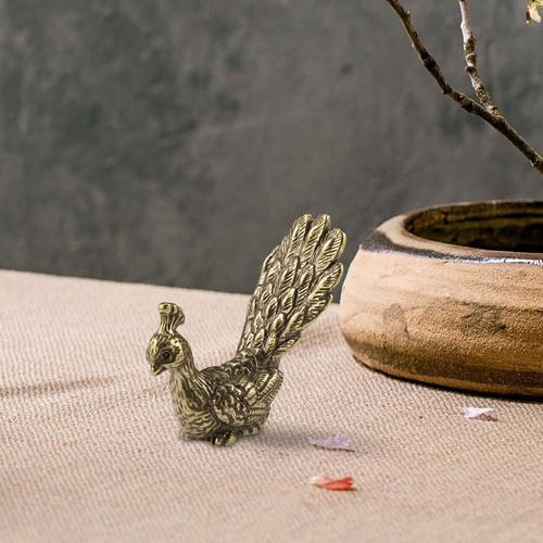 Brass peacock figurine - brass,
