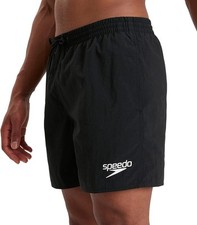 Speedo Essentials Mens Swim Shorts Black 16 Inch Swimming Adjustable Pockets