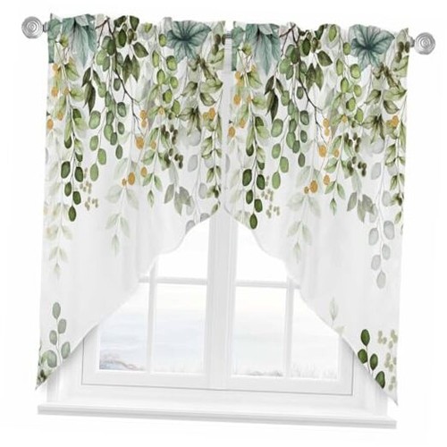 Sage swag valance - sage, botanical
