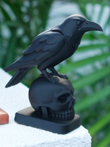 Gothic raven skull ornament - raven,