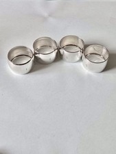 Edwardian Set Of 4 Silver Napkin Rings Walker & Hall Sheffield 1908 Numbered 1-4