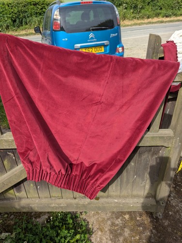 Vintage red velvet curtains - vintage,