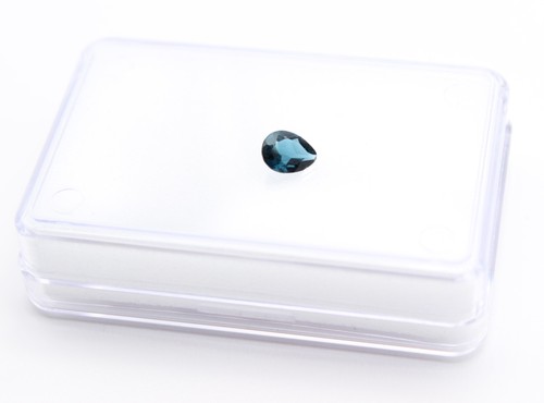 Blue tourmaline faceted drop - blue,