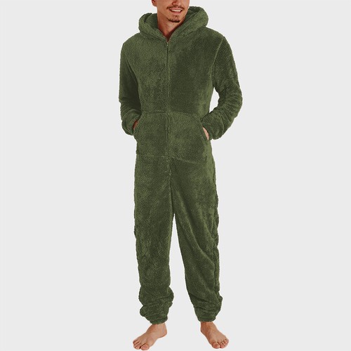 Mens teddy bear fleece 1onesie - fleece,