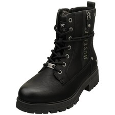 Mustang Side Zeep Heel Womens Ankle Boots in Black - 6.5 UK