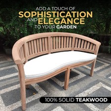 12cm Thick Banana Bench Wooden Garden Patio Outdoor vertical slats Benches Teak