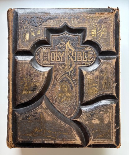 Vtg 1800s family holy bible - 1800s,