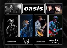 Liam & Noel Gallagher Signed Pre-Print A4 Montage Autograph PHOTO Gift OASIS
