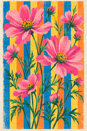 Wildflower risograph print - wildflower,