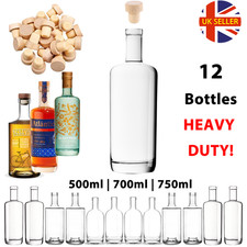 12 Glass Bottles T Cork 500ml