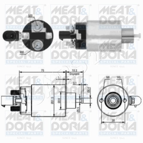 Starter solenoid switch - solenoid, for