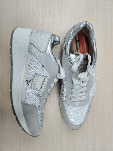 Replay silver sequin trainers - replay,