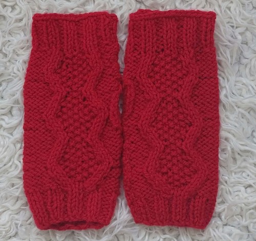 Hand knitted fingerless wrist - knitted,