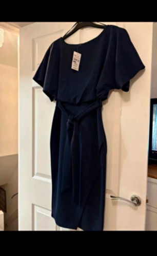Quiz women navy belted shift - quiz,