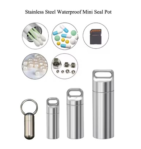 Pill holder keyring portable - holder,