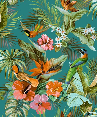 Rasch paradise birds textured - birds,