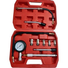 11PCS Petrol Engine Cylinder Pressure Tester for Car Compression Test Gauge Kit